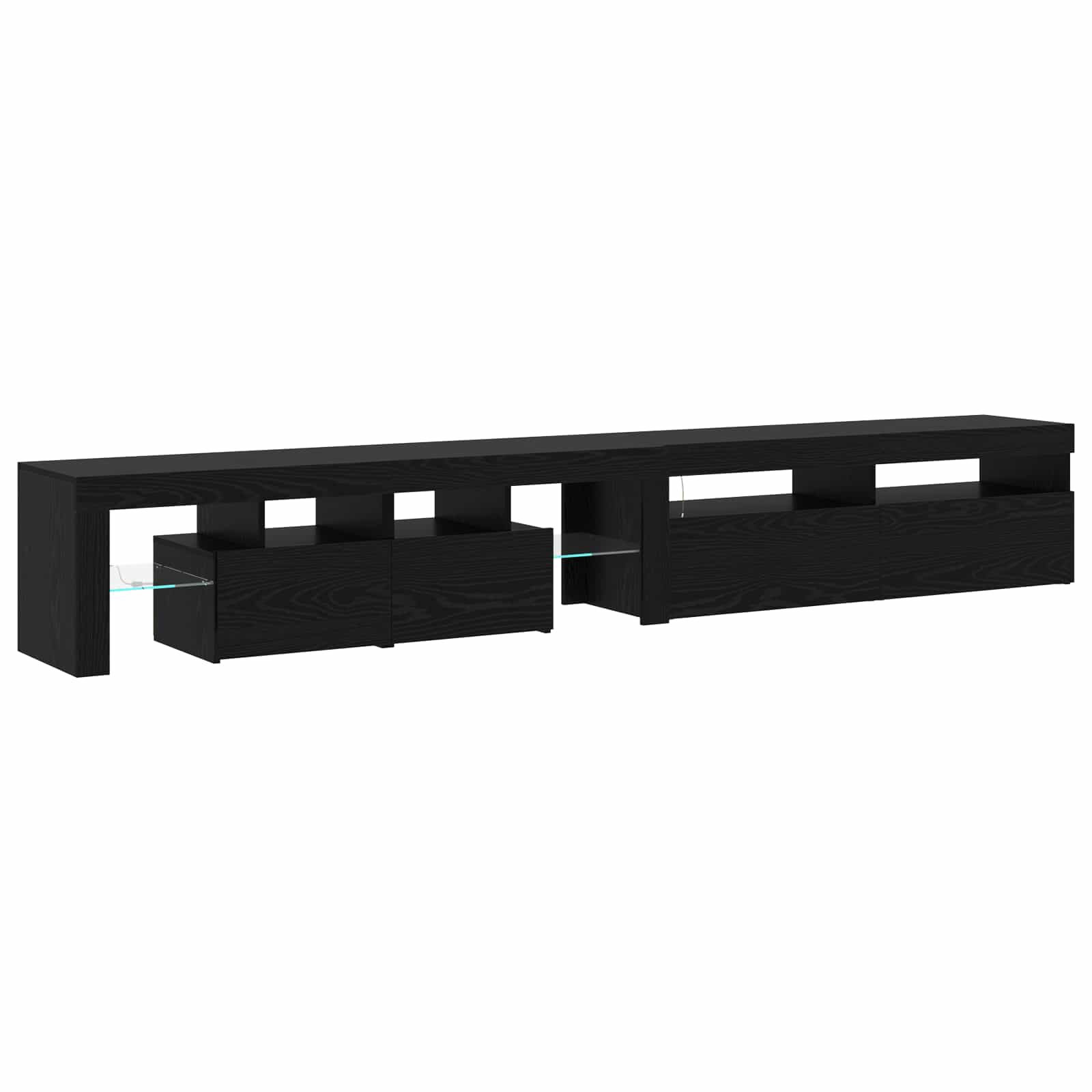 Meuble TV 2 pcs Chêne noir 260 x 37 x 40 cm Bois d'ingénierie