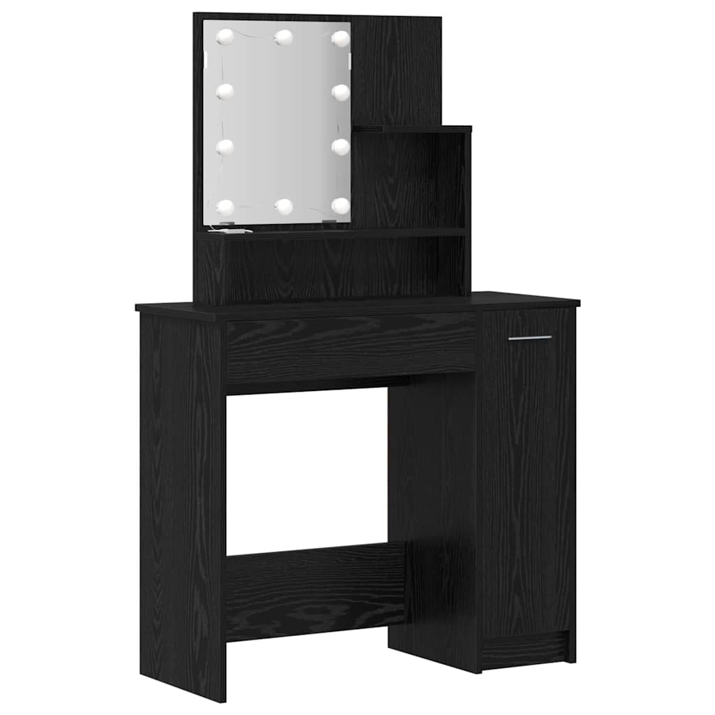 Ensemble de Coiffeuse avec tiroir Chêne noir 86.5 x 35 x 136 cm - XIOS