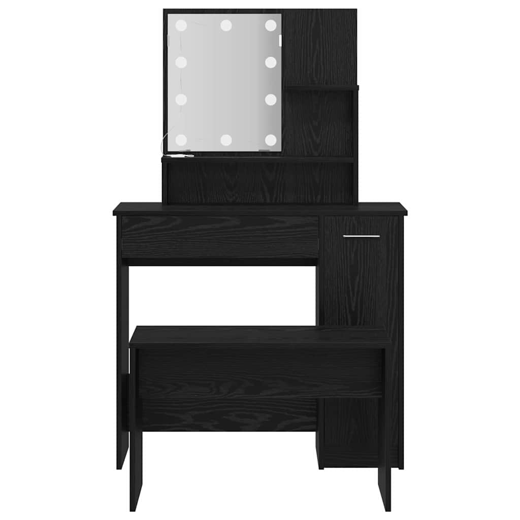 Ensemble de Coiffeuse avec tiroir Chêne noir 86.5 x 35 x 136 cm - XIOS