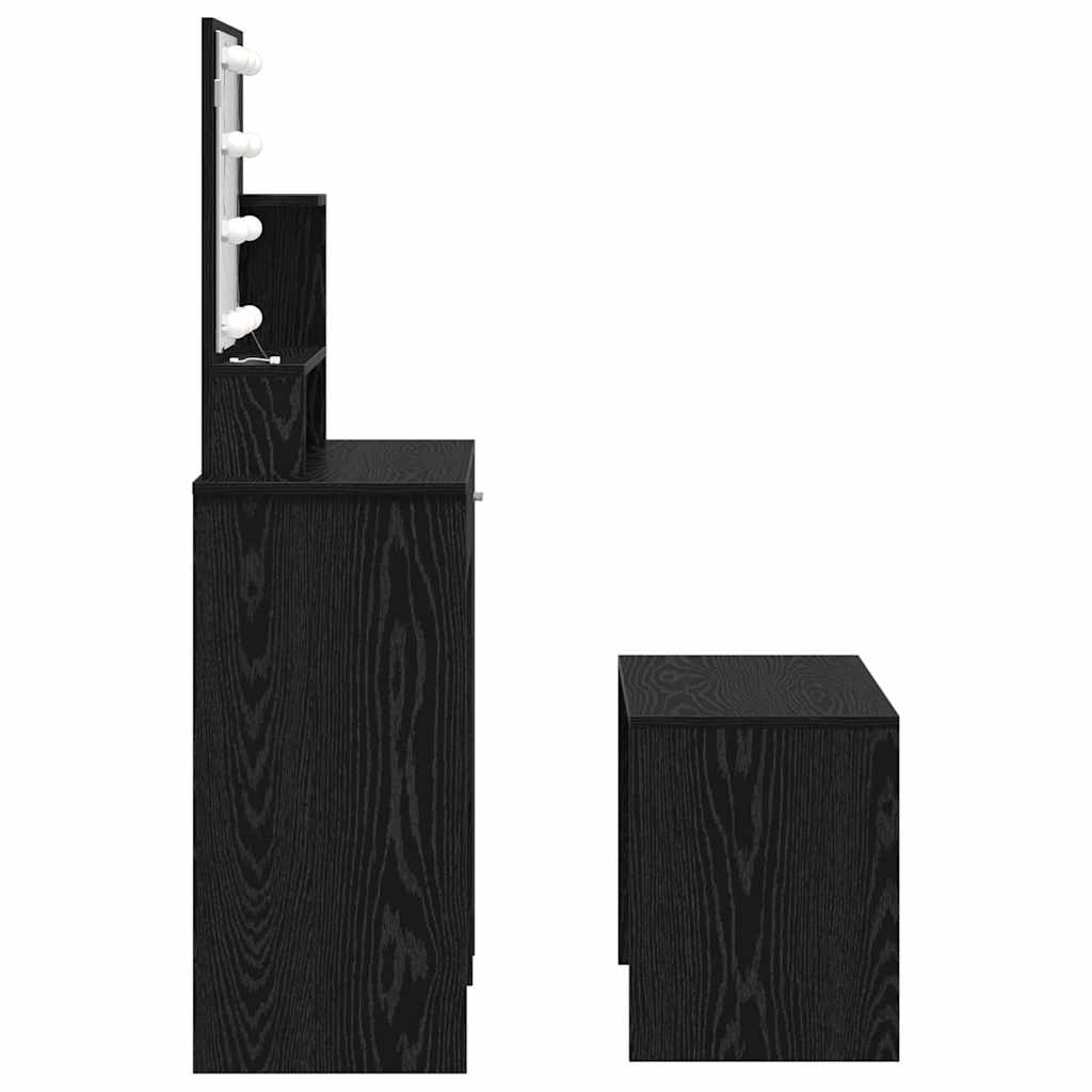 Ensemble de Coiffeuse avec tiroir Chêne noir 86.5 x 35 x 136 cm - XIOS