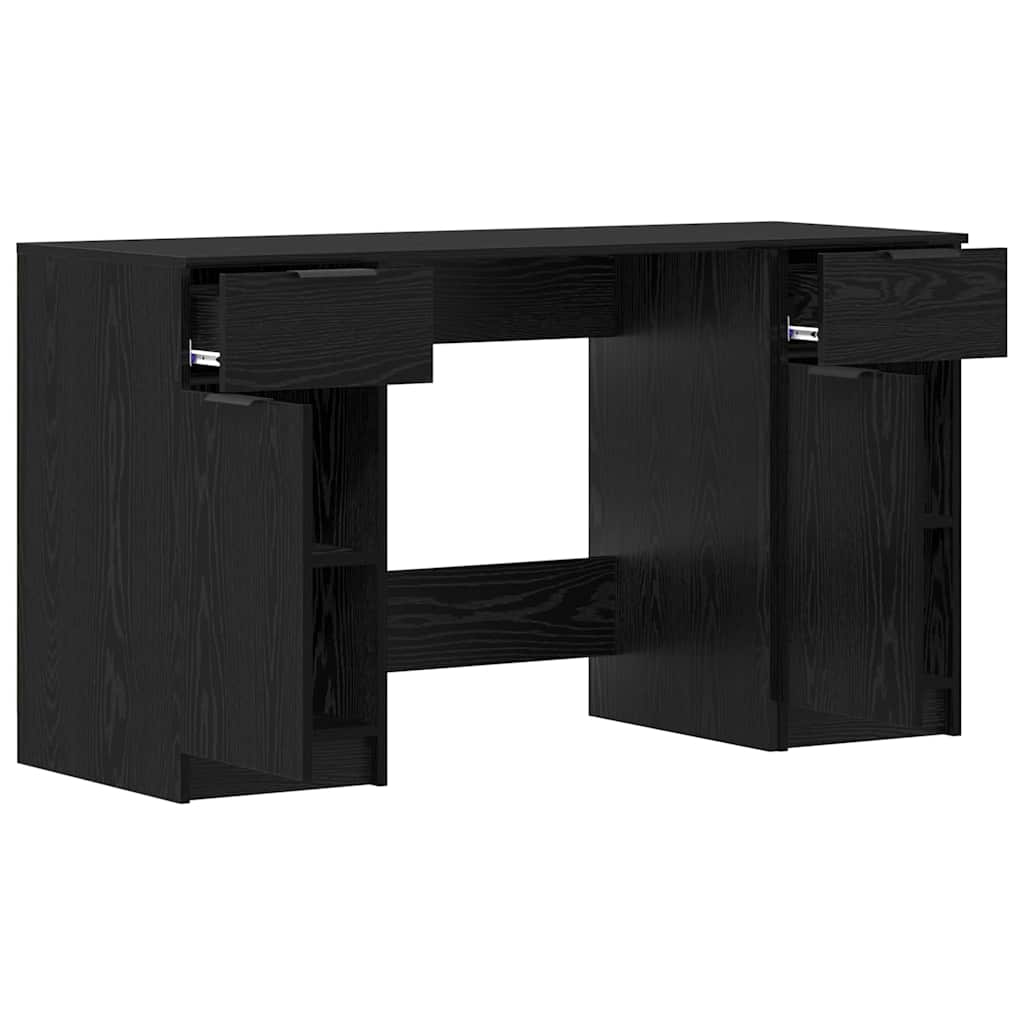 Bureau avec porte Chêne noir 133 x 50 x 75 cm Bois d'ingénierie - XIOS