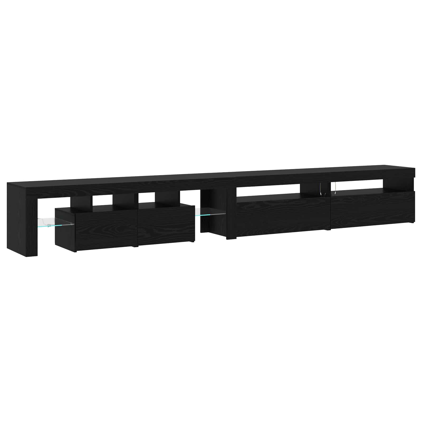 Meuble TV 3 pcs Chêne noir 290 x 36,5 x 40 cm Bois d'ingénierie