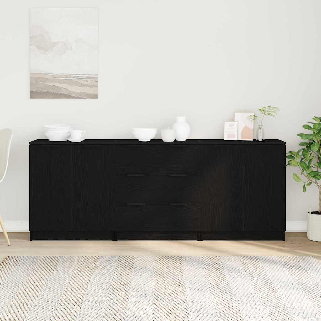 Buffet Chêne noir 180 x 30 x 70 cm Bois d'ingénierie - XIOS