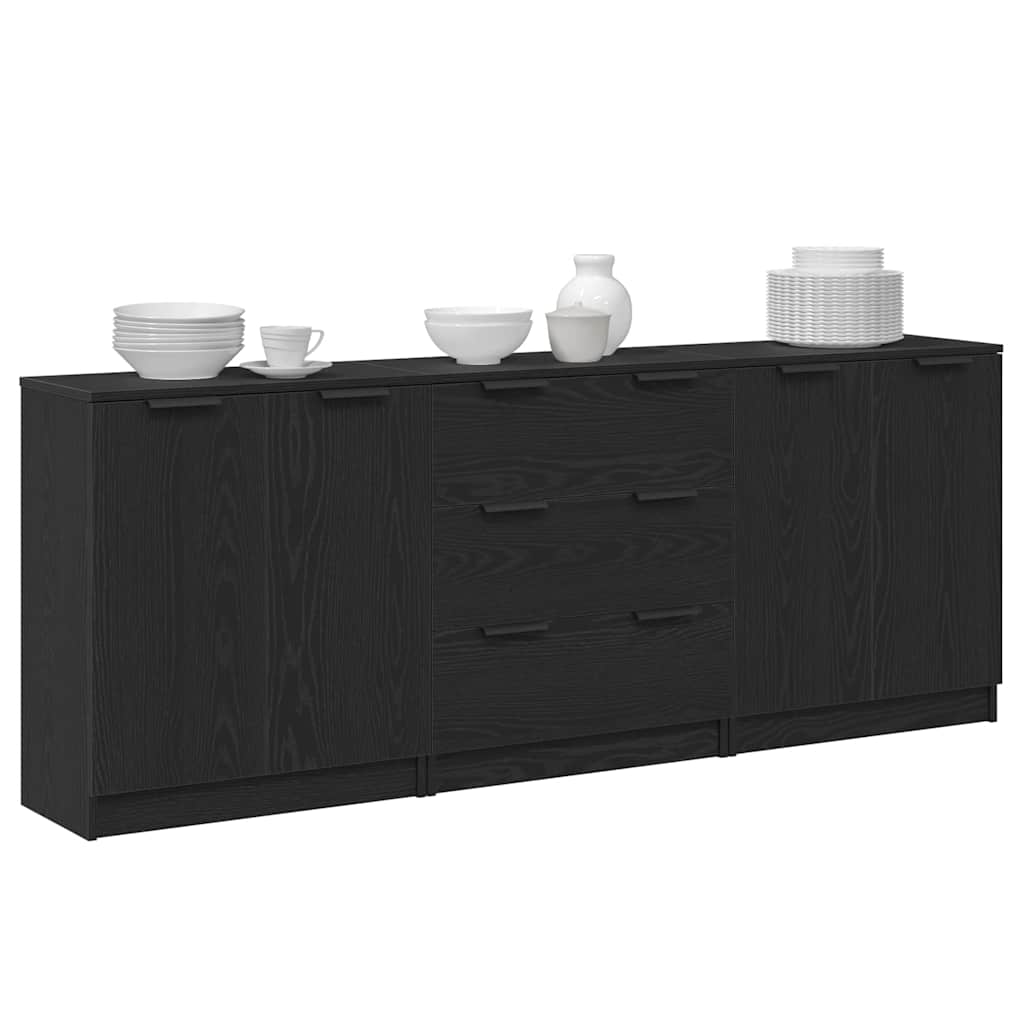 Buffet Chêne noir 180 x 30 x 70 cm Bois d'ingénierie - XIOS