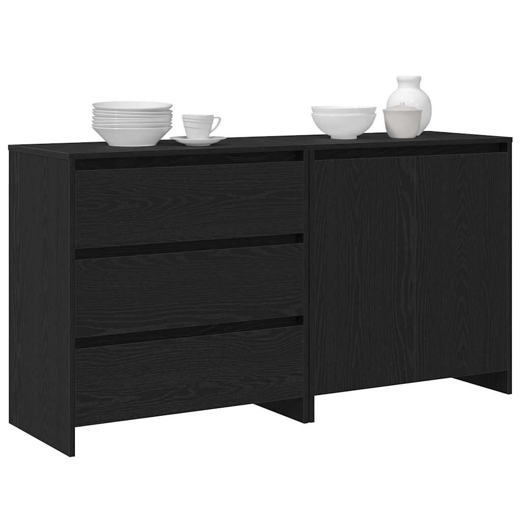 Buffet avec tiroir 2 pcs Noir 70 x 41 x 75 cm Bois d'ingénierie - XIOS
