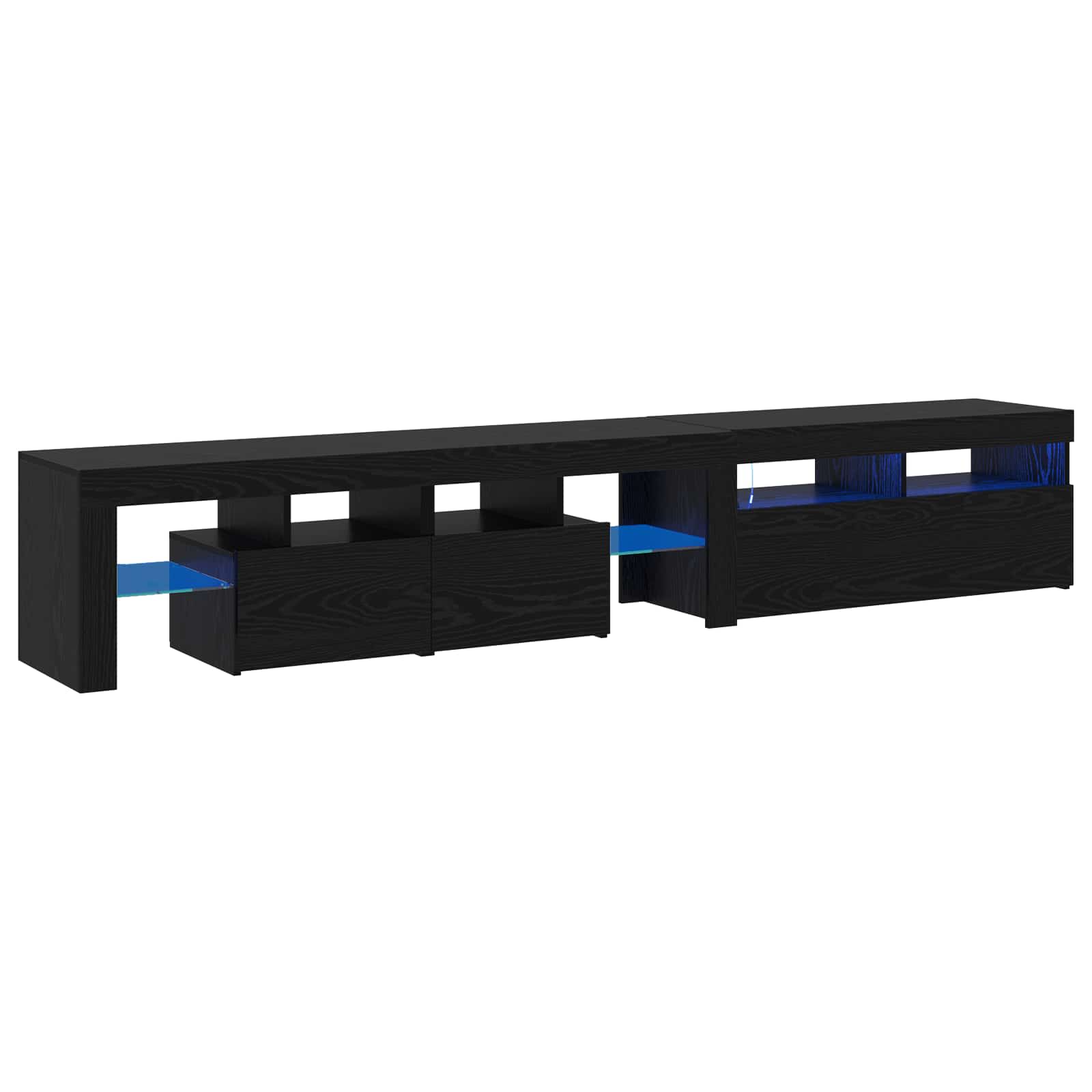 Meuble TV 2 pcs Chêne noir 230 x 36,5 x 40 cm Bois d'ingénierie
