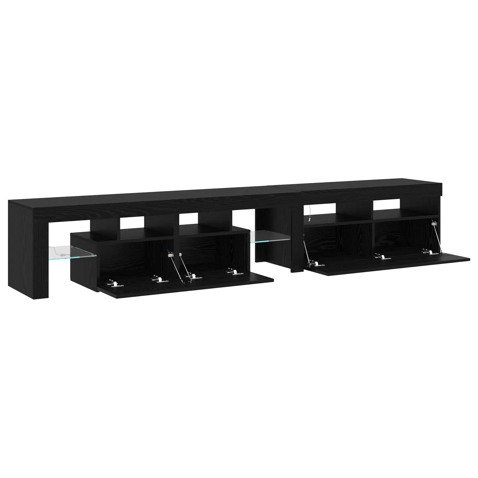 Meuble TV 2 pcs Chêne noir 230 x 36,5 x 40 cm Bois d'ingénierie