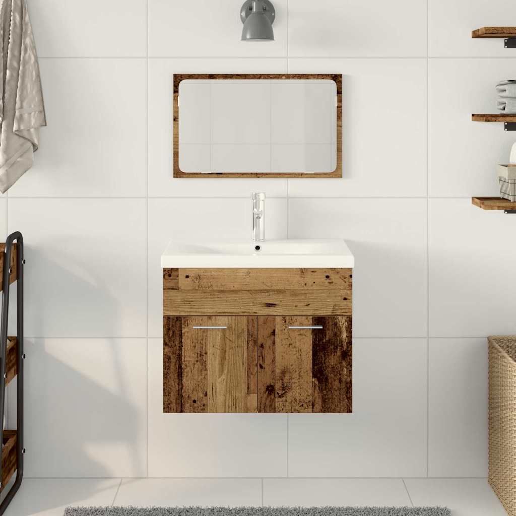 Ensemble de mobilier de salle de bain 3 pièces Marron