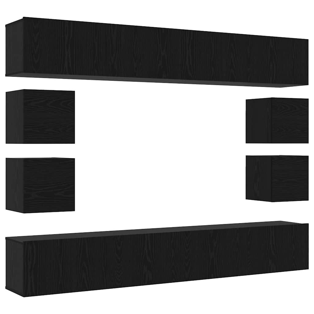Ensemble meuble TV 8 pcs Chêne noir Bois d'ingénierie - XIOS