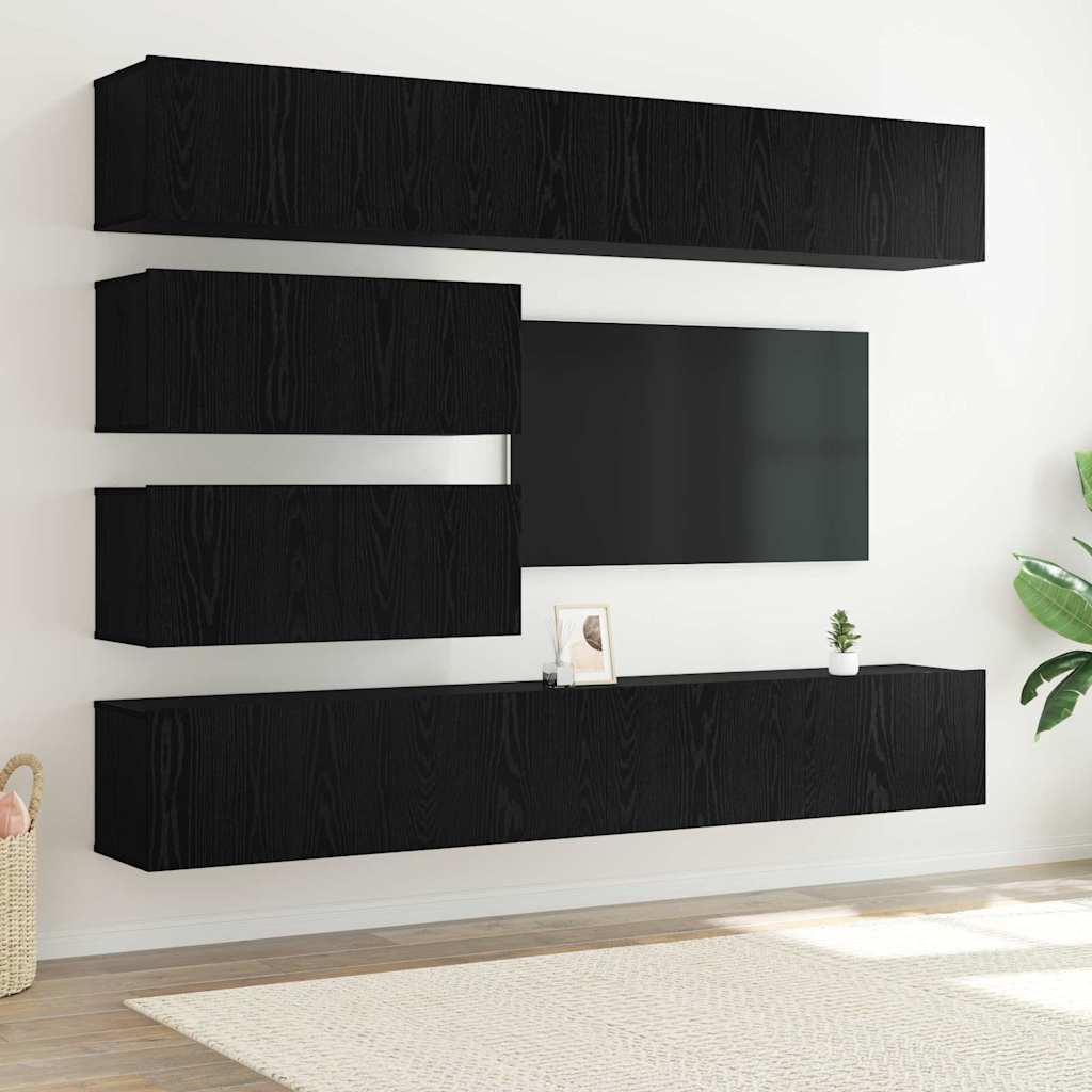 Ensemble meuble TV 6 pcs Chêne noir Bois d'ingénierie - XIOS