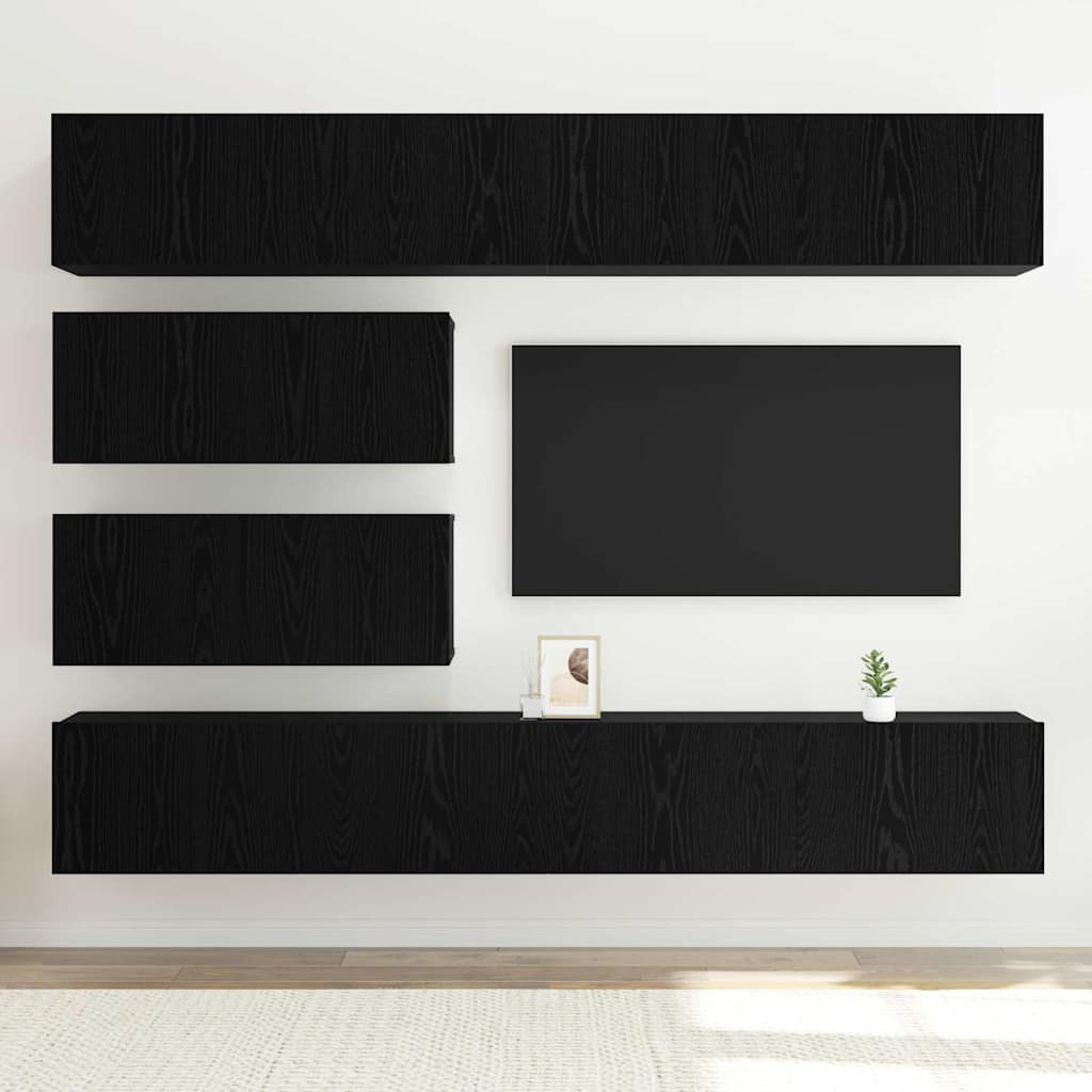 Ensemble meuble TV 6 pcs Chêne noir Bois d'ingénierie - XIOS