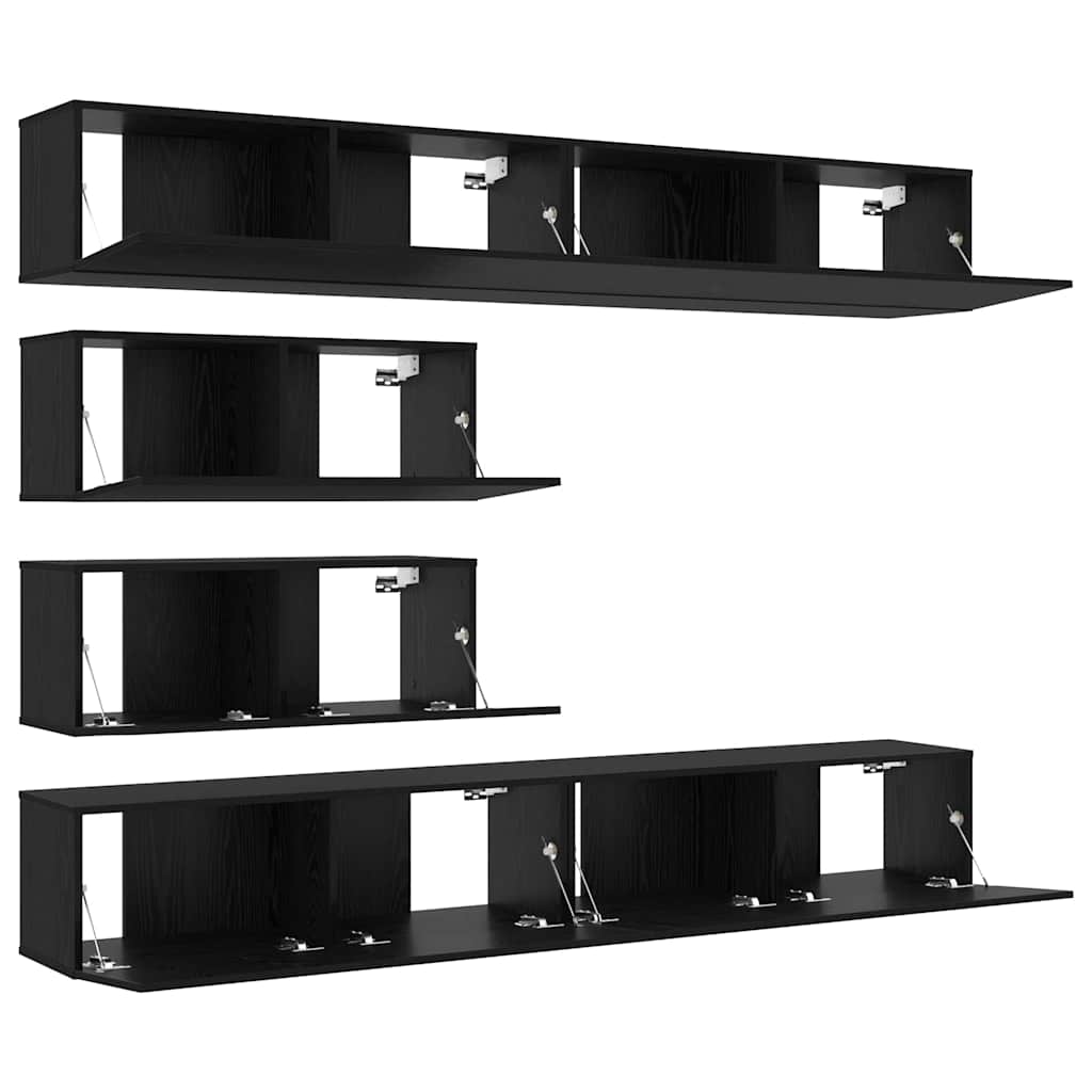 Ensemble meuble TV 6 pcs Chêne noir Bois d'ingénierie - XIOS