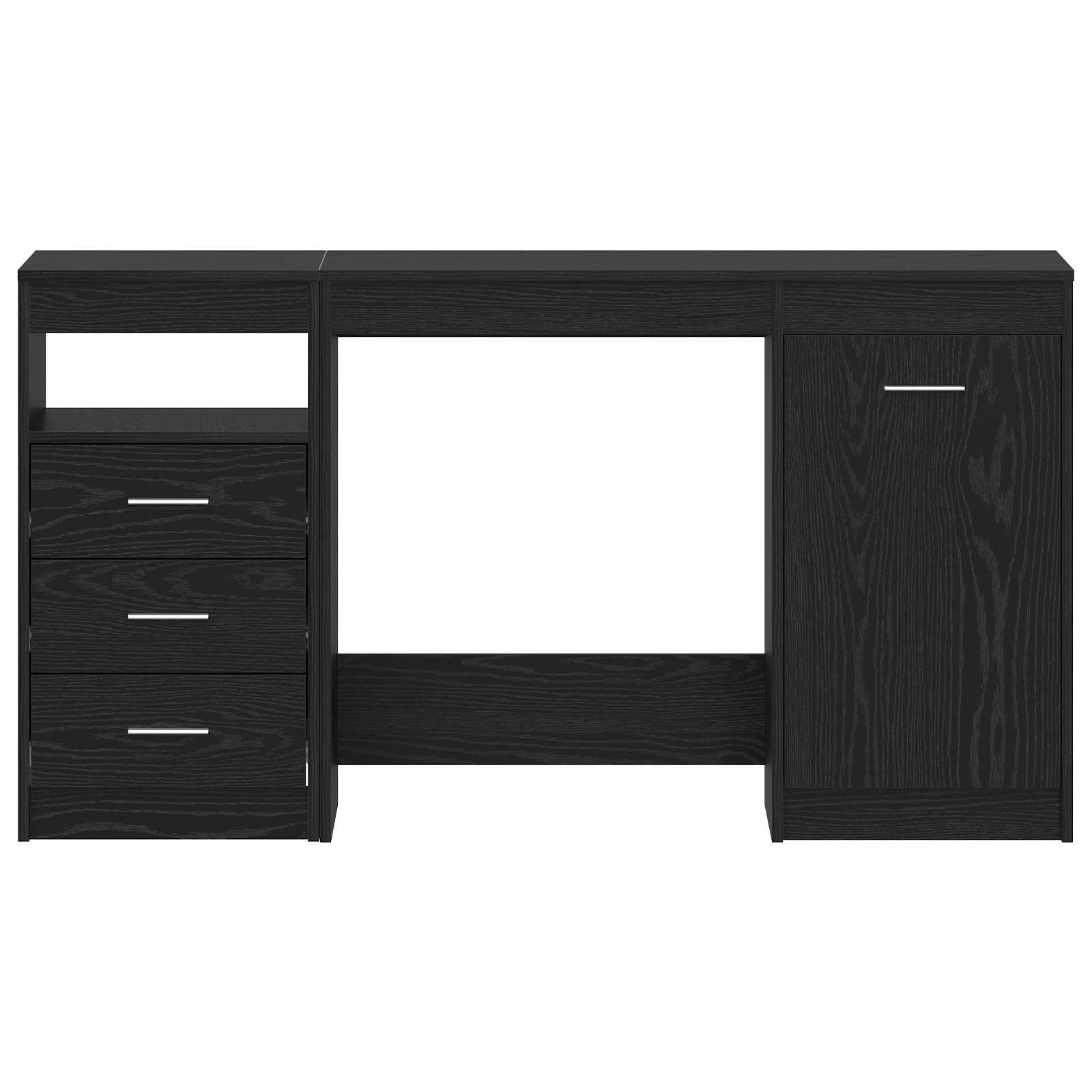 Bureau 2 pièces Chêne noir 140 x 50 x 76 cm Bois d'ingénierie