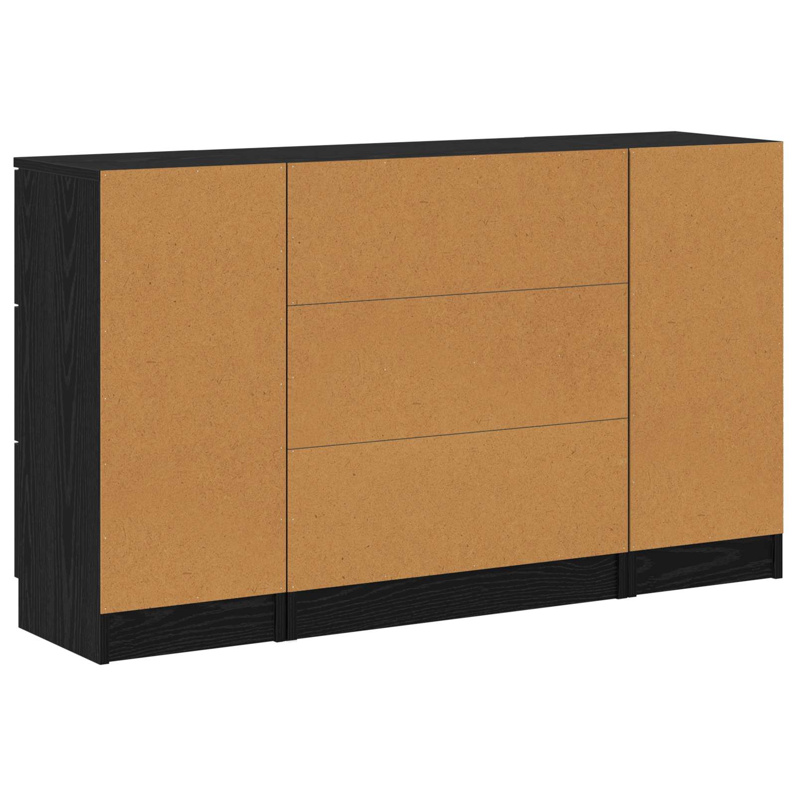 Buffet avec tiroir 3 pcs Chêne noir Bois d'ingénierie - XIOS