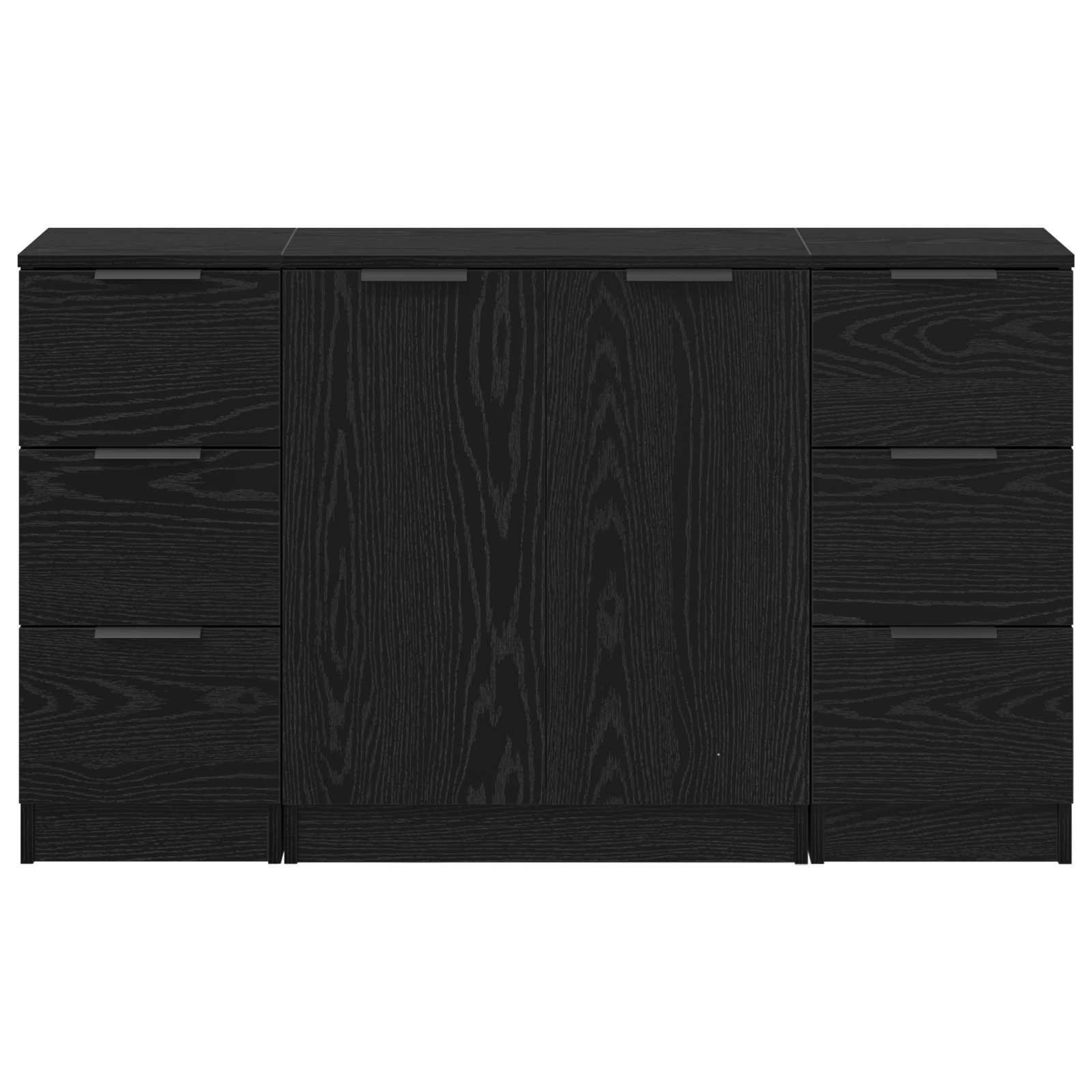 Buffet avec tiroir 3 pcs Chêne noir Bois d'ingénierie - XIOS
