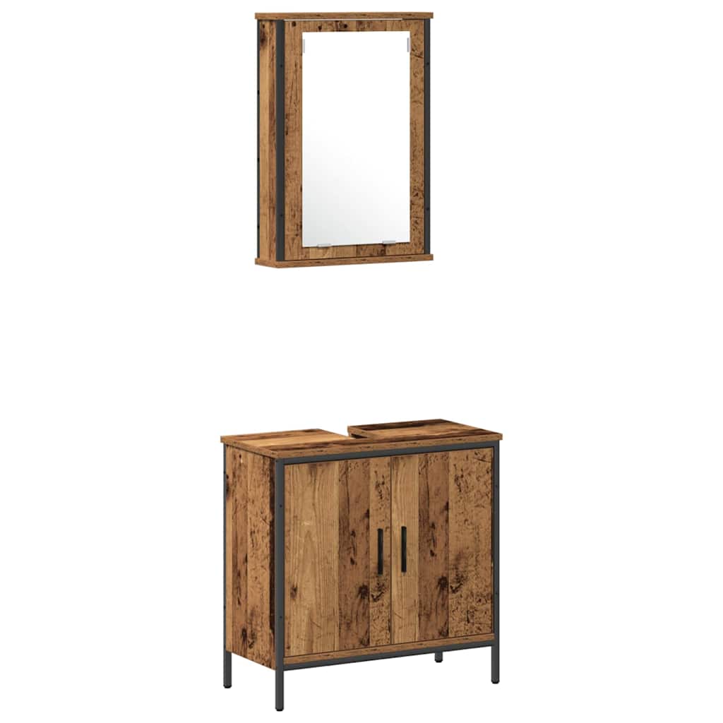 Ensemble de mobilier de salle de bain 3 pièces Marron