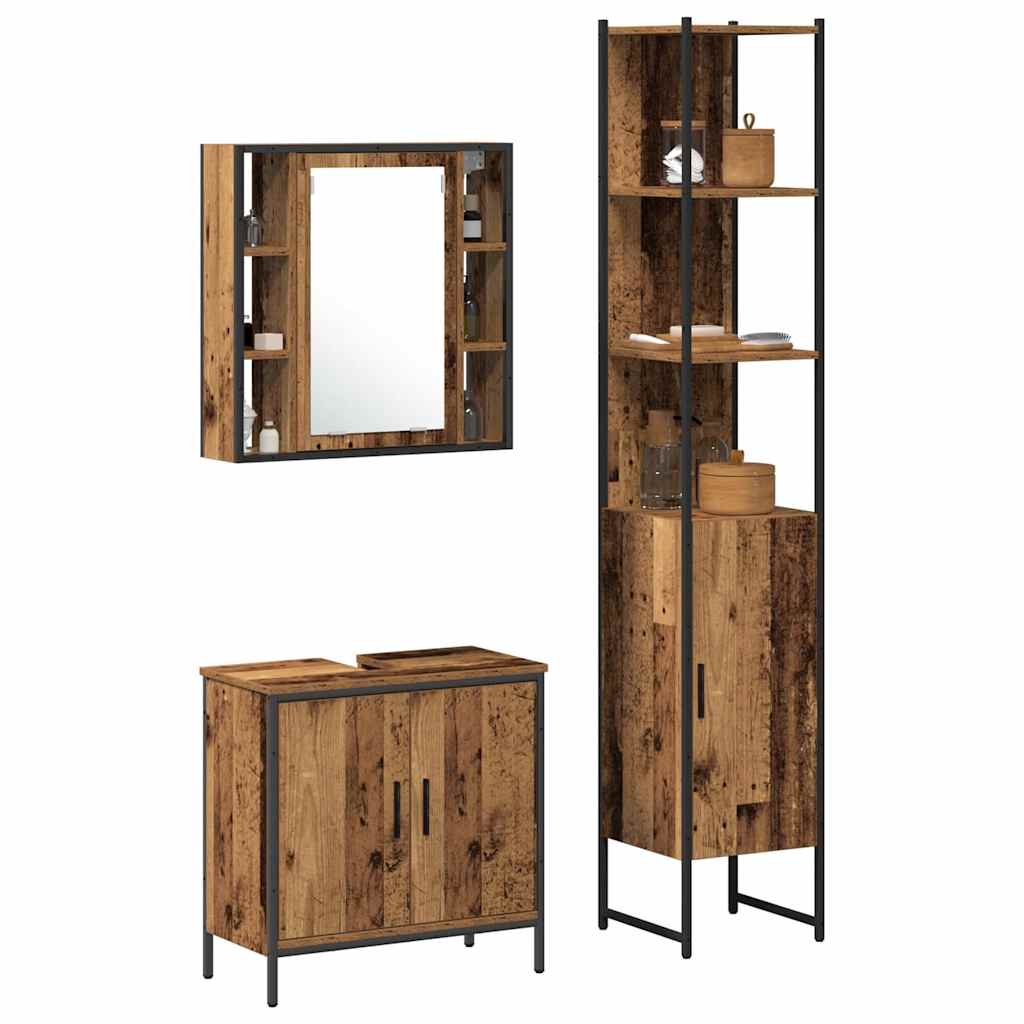 Meubles de salle de bain 3 pc Marron 33 x 33 x 185,5 cm - XIOS