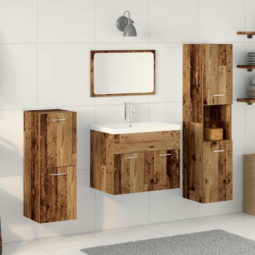 Ensemble de mobilier de salle de bain 4 pc Bois Ancien