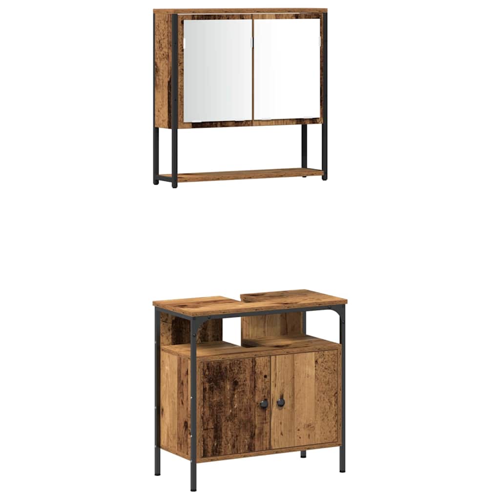 Ensemble de mobilier de salle de bain 3 pièces Marron