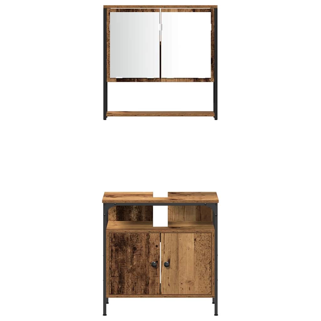 Ensemble de mobilier de salle de bain 3 pièces Marron