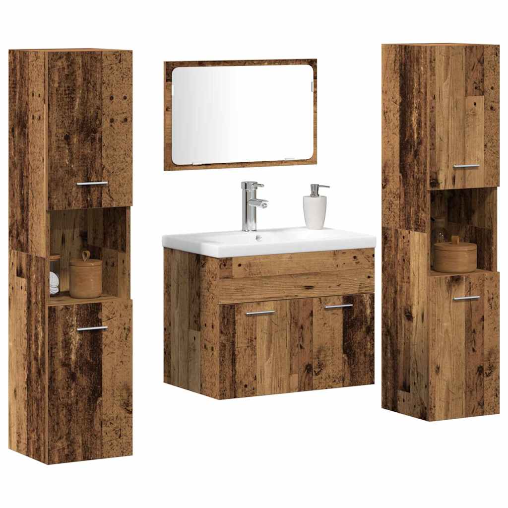 Ensemble de rangement Montage mural 4 pcs Bois d'ingénierie - XIOS