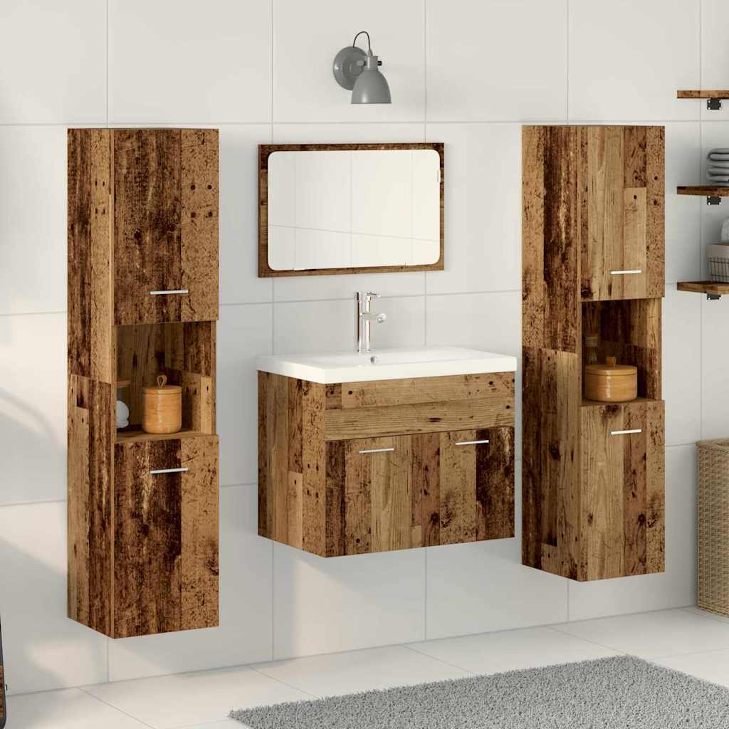 Ensemble de mobilier de salle de bain 4 pièces Bois Ancien