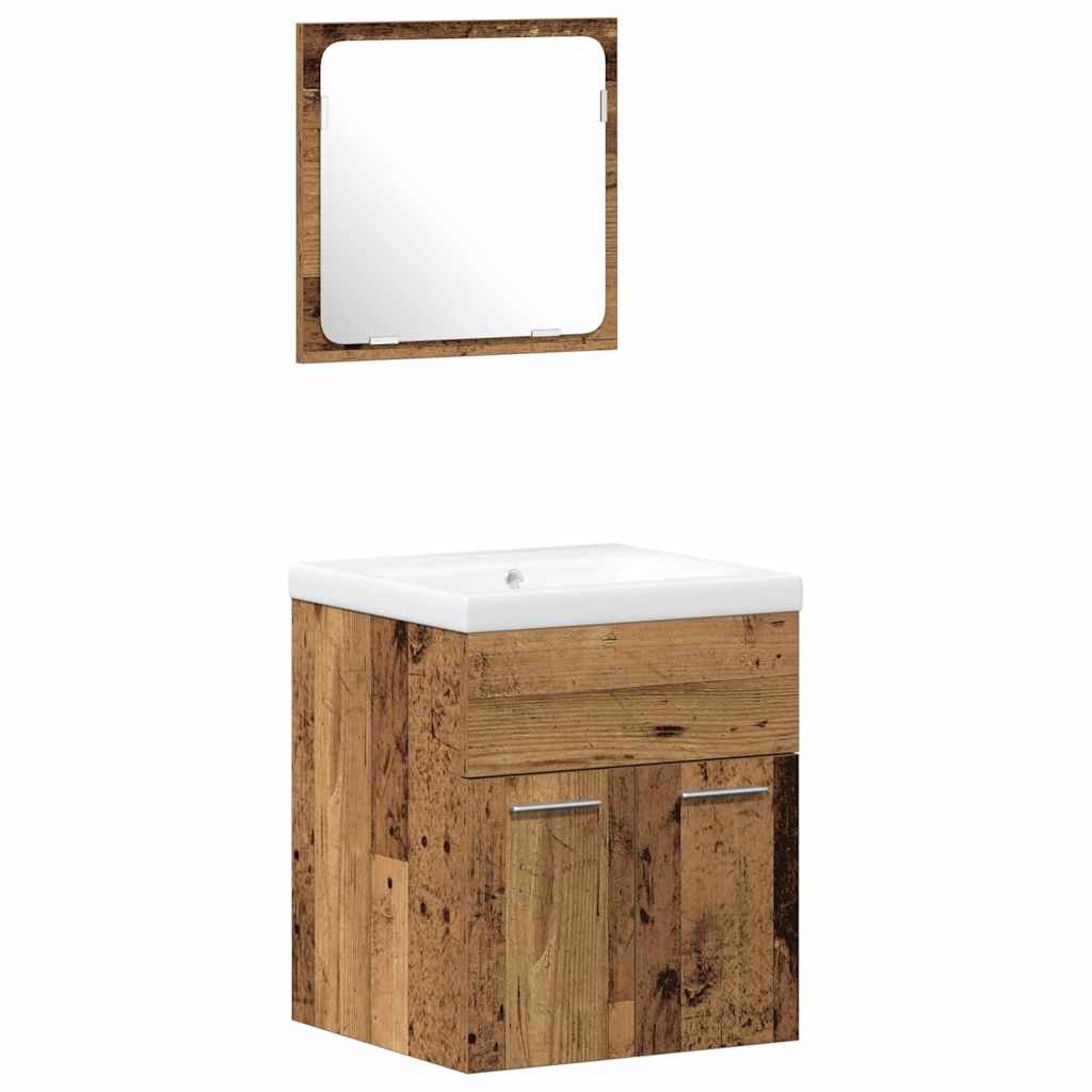 Ensemble de mobilier de salle de bain 4 pièces Bois Ancien