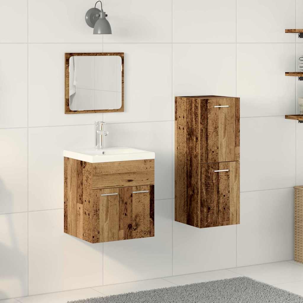 Ensemble de mobilier de salle de bain 4 pièces Bois ancien