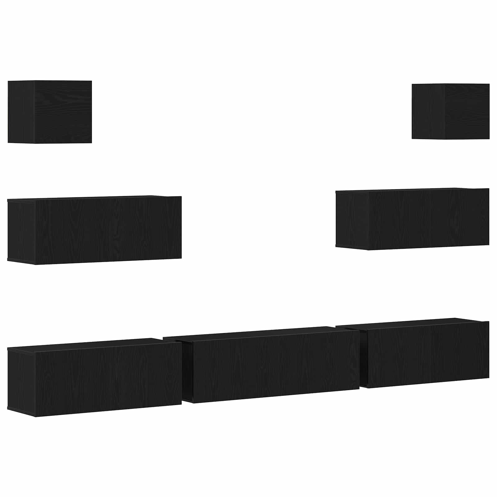 Ensemble meuble TV 7 pcs Chêne noir 100 x 30 x 30 cm - XIOS