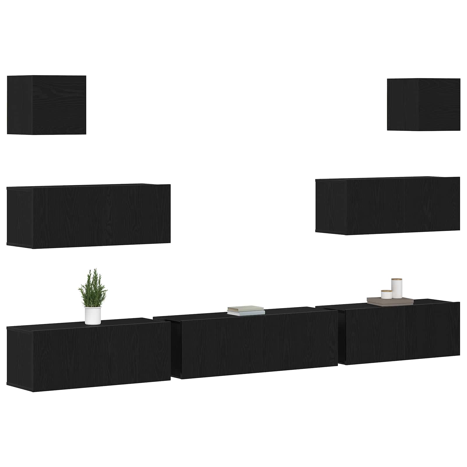 Ensemble meuble TV 7 pcs Chêne noir 100 x 30 x 30 cm - XIOS