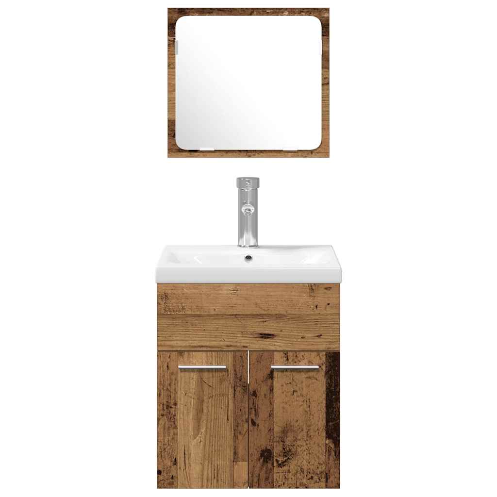 Ensemble de mobilier de salle de bain 4 pièces Bois ancien