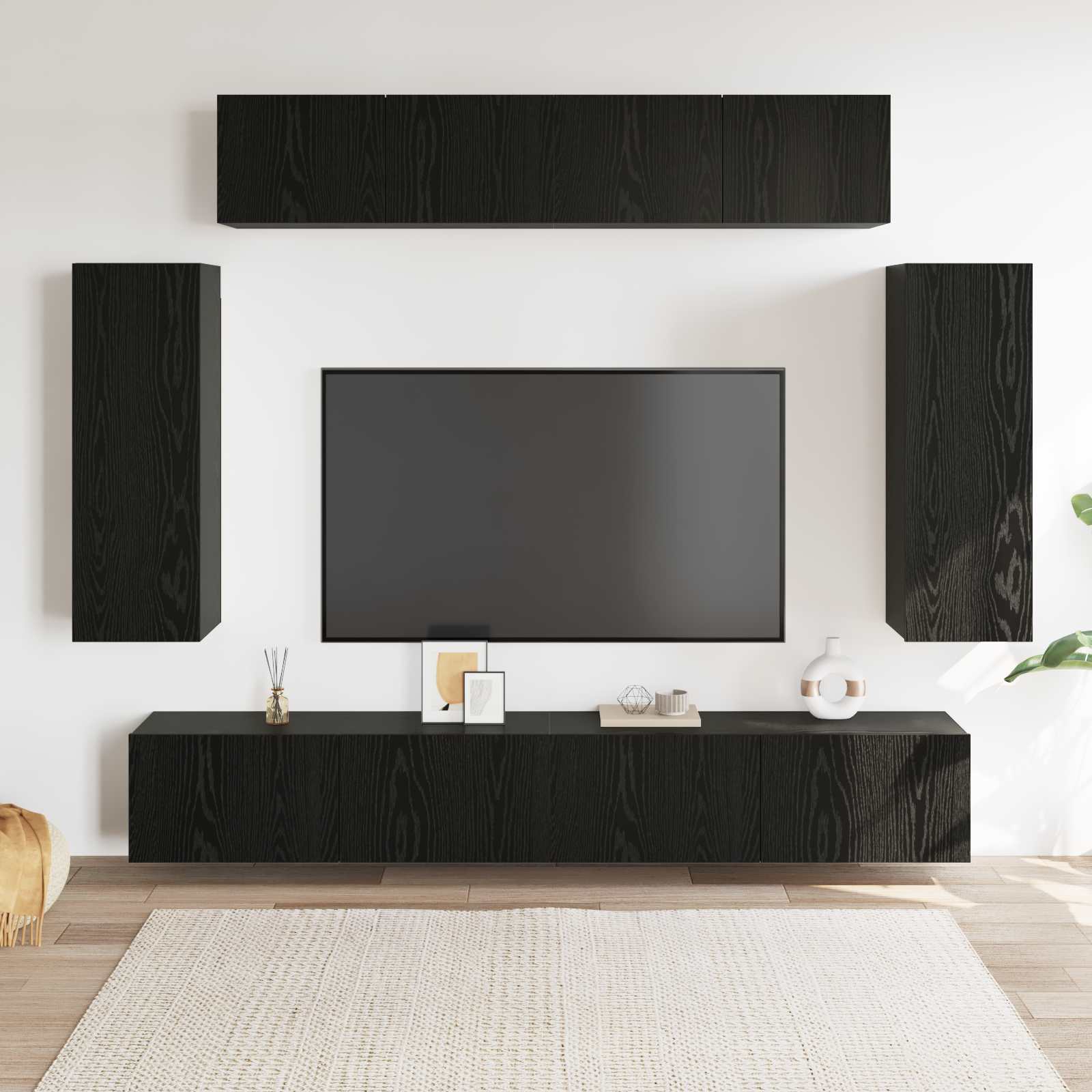 Ensemble meuble TV 6 pcs Chêne noir 100 x 30 x 30 cm - XIOS