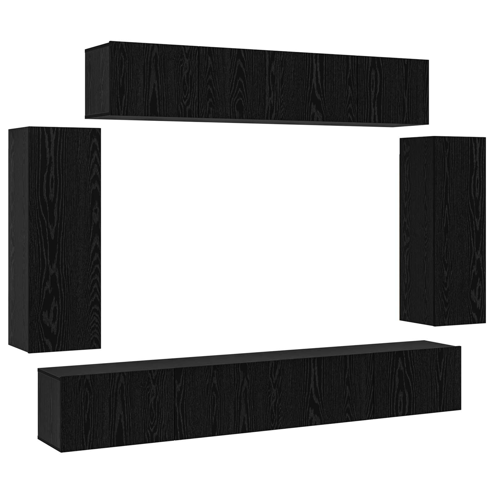 Ensemble meuble TV 6 pcs Chêne noir 100 x 30 x 30 cm - XIOS