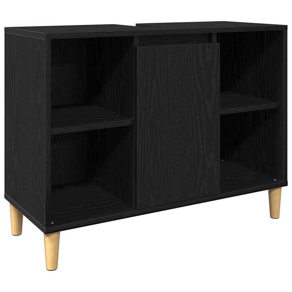 Ensemble de mobilier de salle de bain 3 pc Noir 80 x 33 x 60 cm