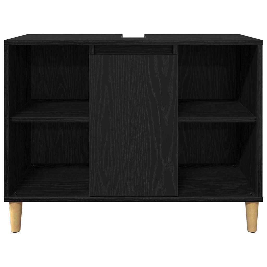 Ensemble de mobilier de salle de bain 3 pc Noir 80 x 33 x 60 cm