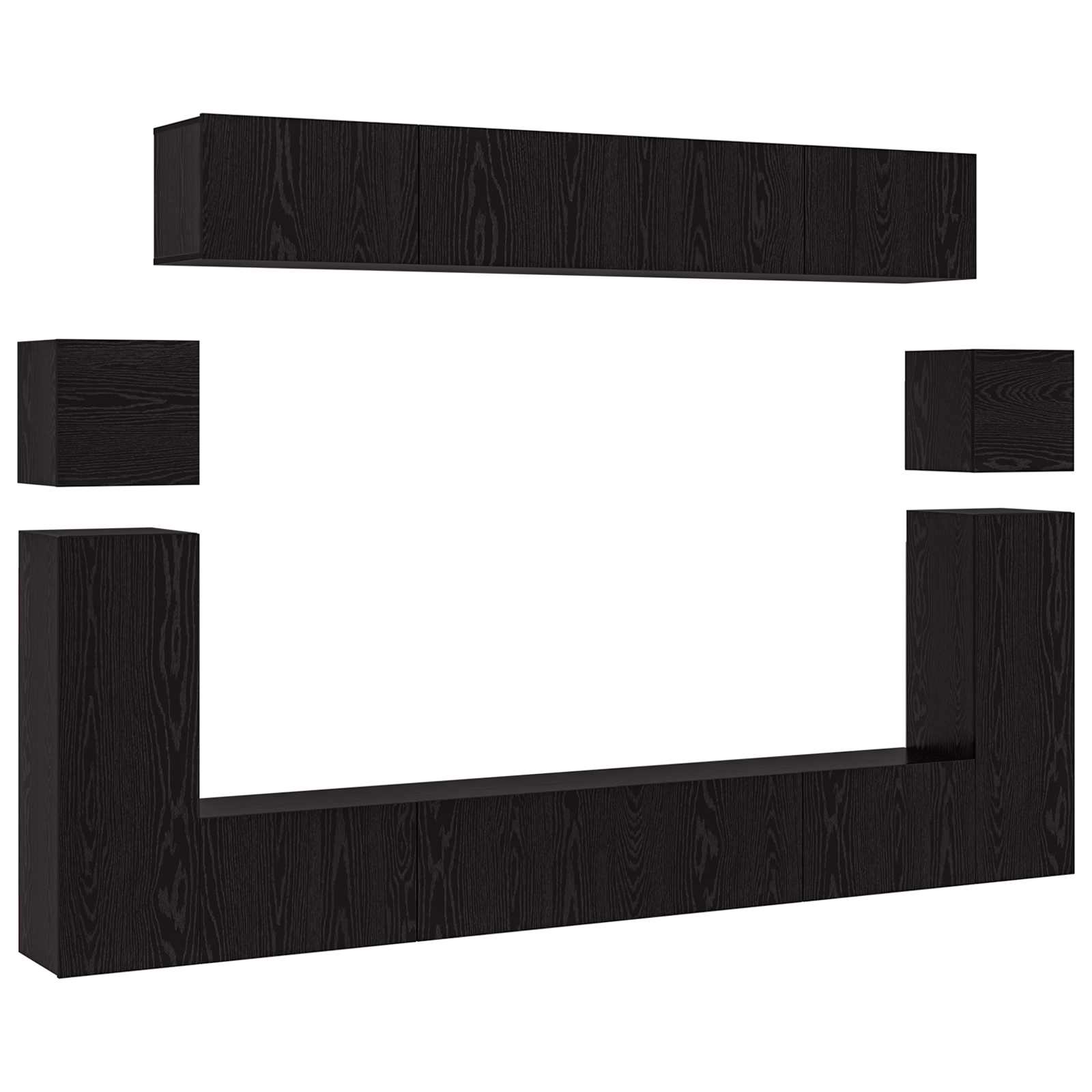 Ensemble meuble TV 8 pcs Chêne noir Bois d'ingénierie - XIOS
