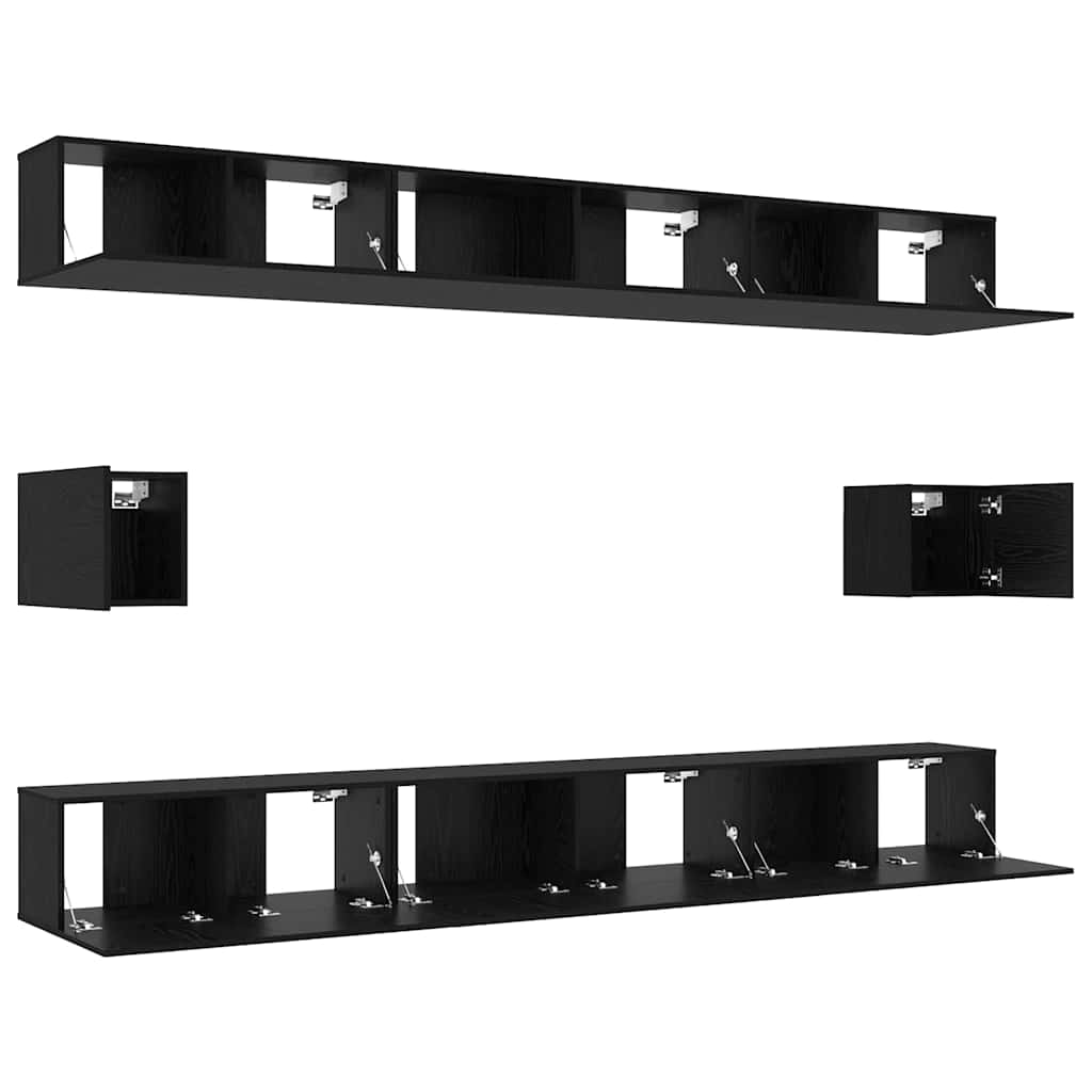 Ensemble meuble TV 8 pcs Chêne noir Bois d'ingénierie - XIOS