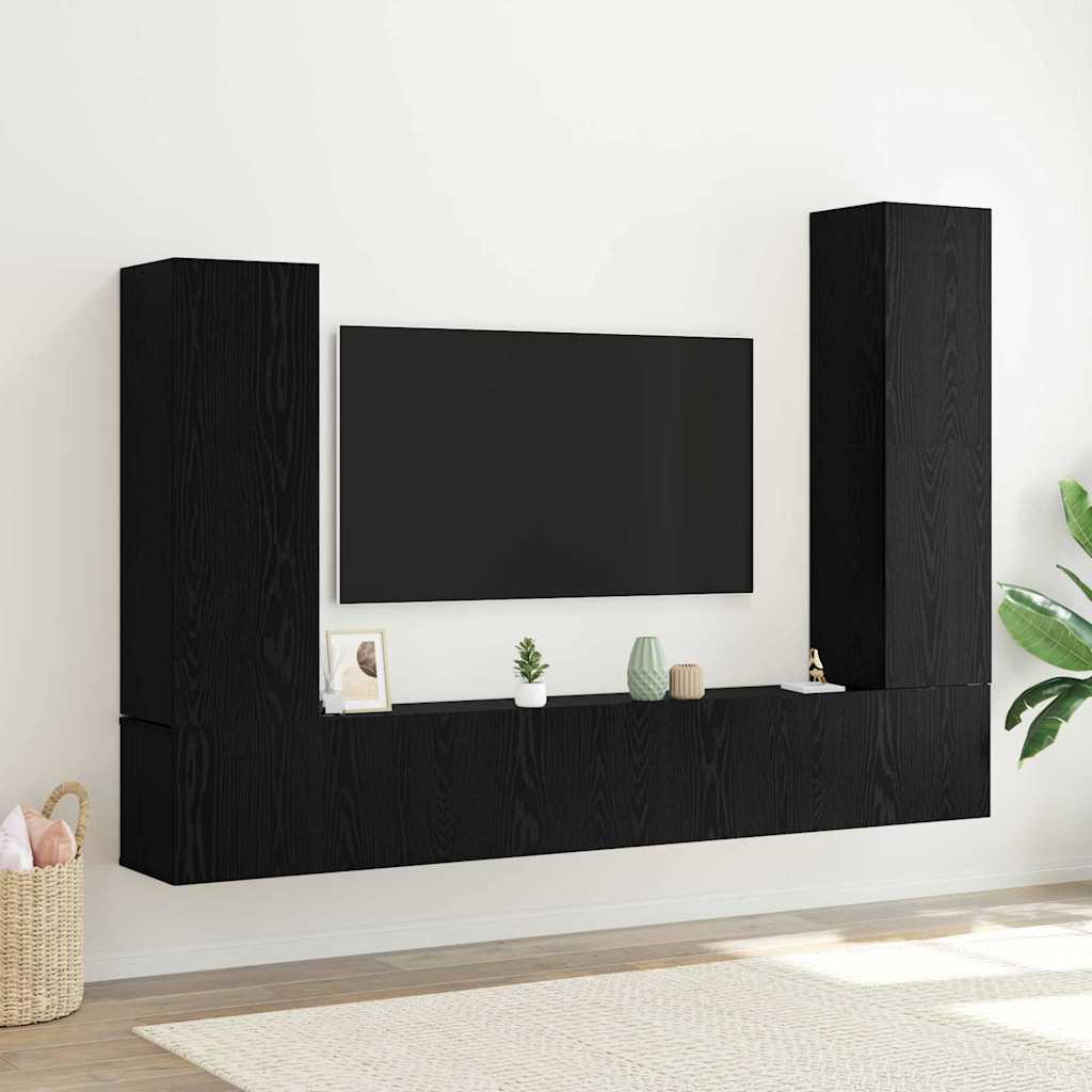 Ensemble meuble TV 4 pcs Chêne noir Bois d'ingénierie - XIOS