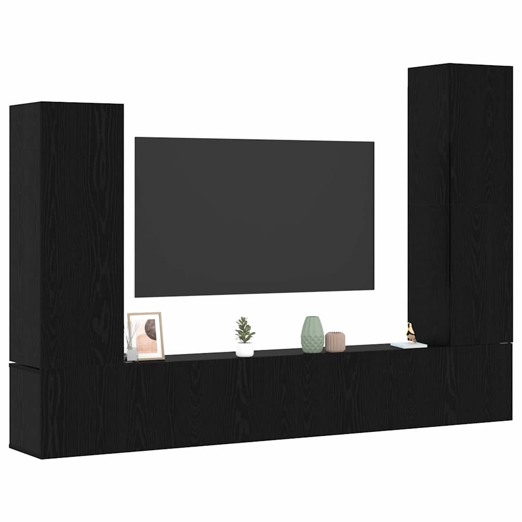 Ensemble meuble TV 4 pcs Chêne noir Bois d'ingénierie - XIOS