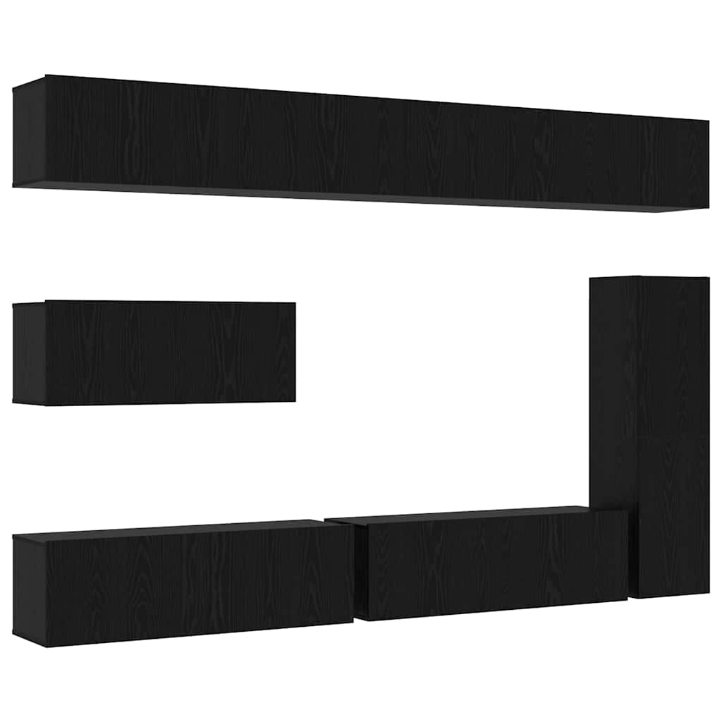 Ensemble meuble TV 7 pcs Chêne noir Bois d'ingénierie - XIOS
