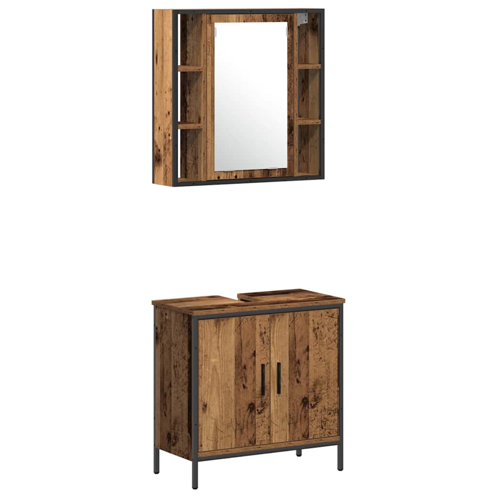 Ensemble de mobilier de salle de bain 4 pièces Marron