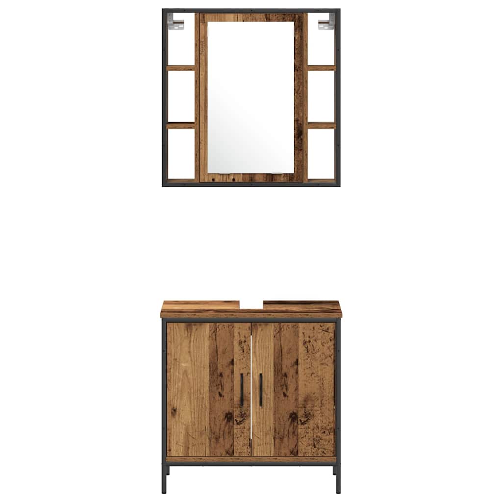 Ensemble de mobilier de salle de bain 4 pièces Marron