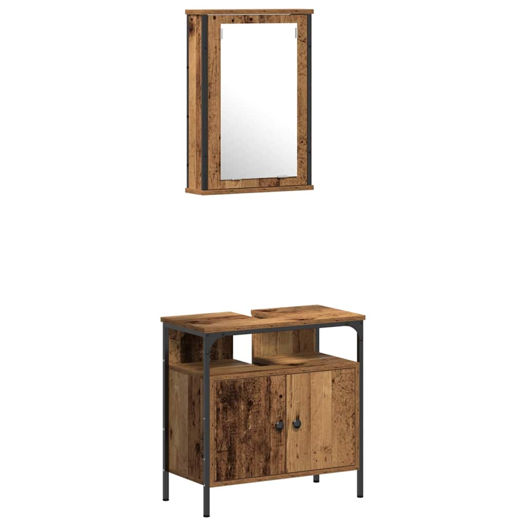 Ensemble de mobilier de salle de bain 4 pc Bois Ancien