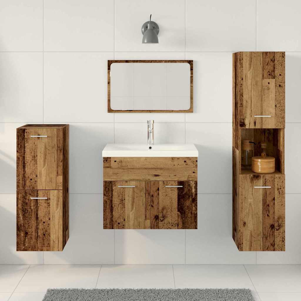 Ensemble de mobilier de salle de bain 4 pc Bois Ancien