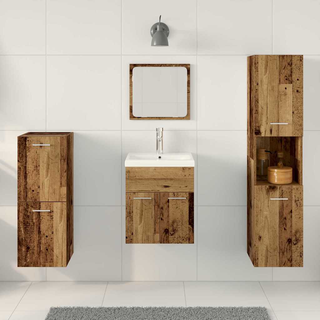 Ensemble de mobilier de salle de bain 4 pc Bois Ancien