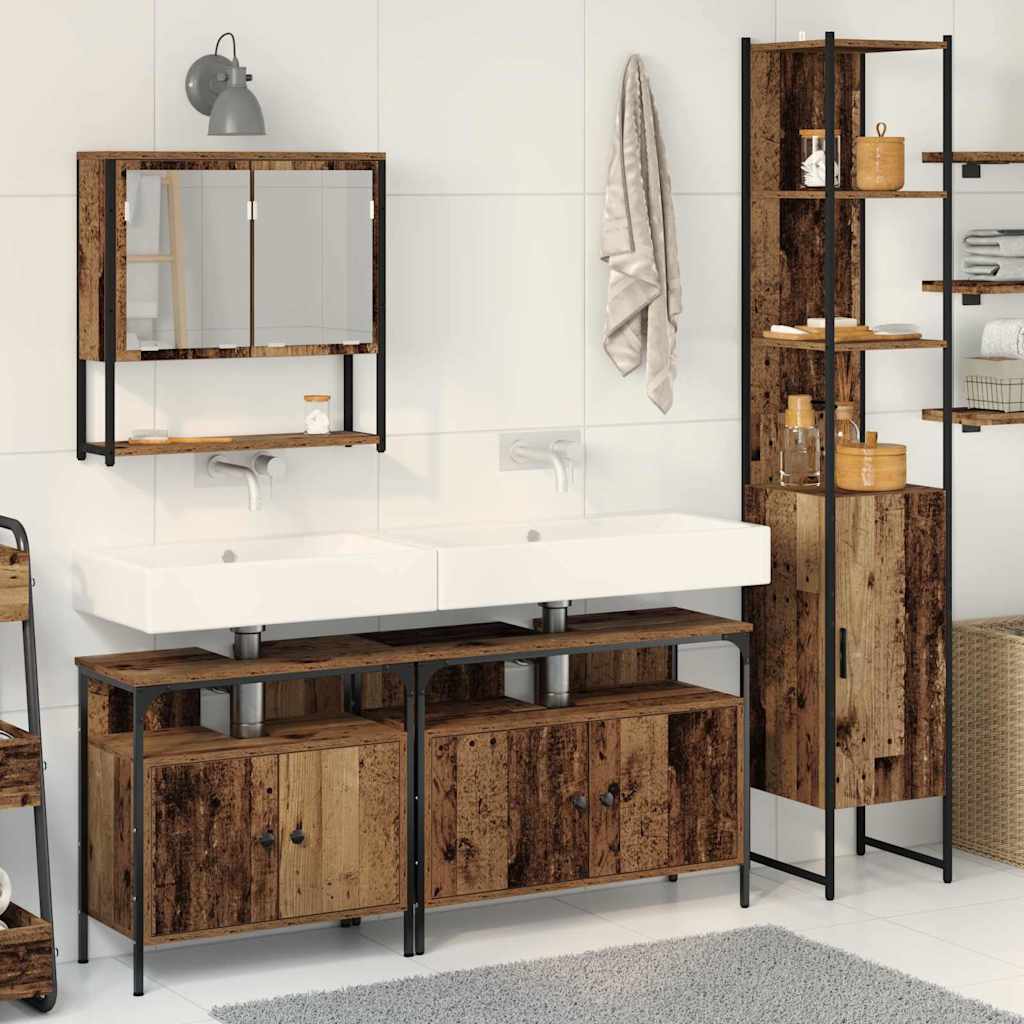 Ensemble de mobilier de salle de bain 4 pièces Bois Ancien
