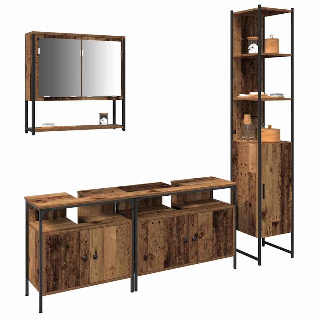 Ensemble de mobilier de salle de bain 4 pièces Bois Ancien