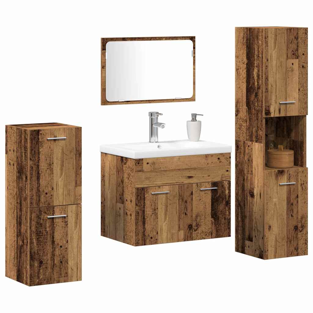 Ensemble de mobilier de salle de bain 5 pc Marron