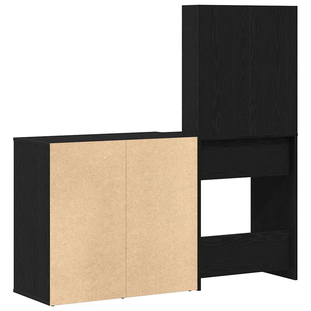 Table de maquillage LED Chêne noir 140 x 40 x 140 cm - XIOS