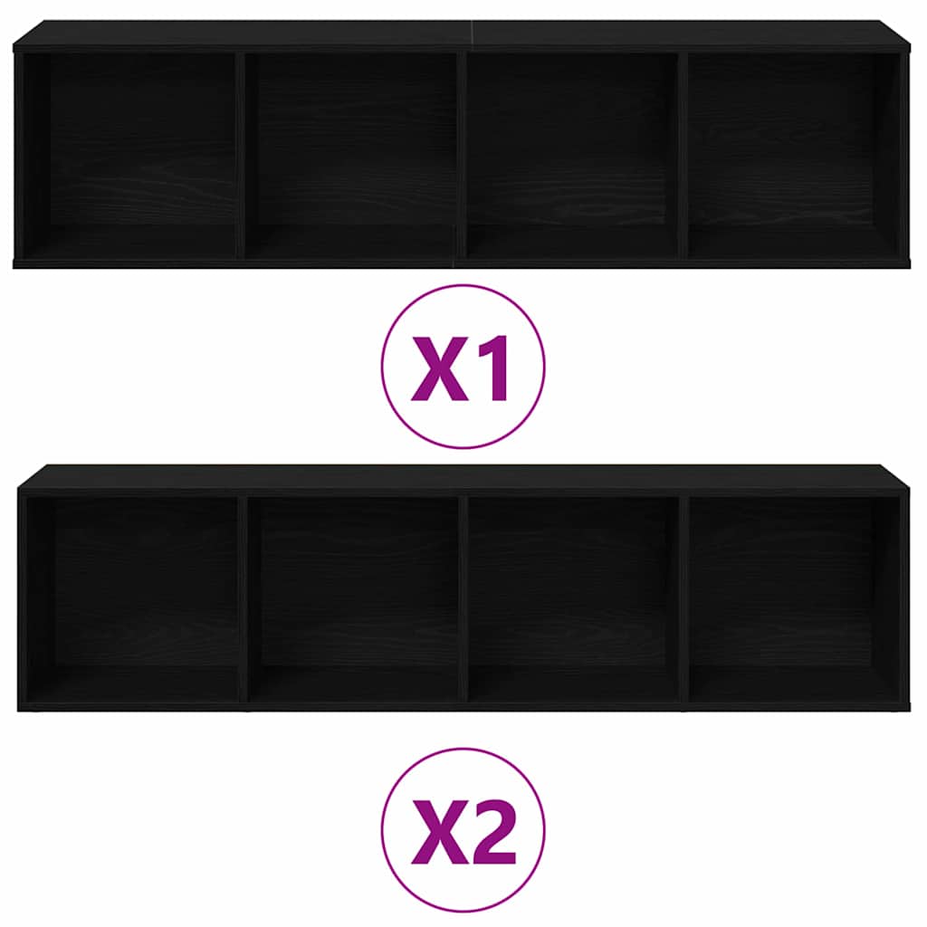 Bibliothèque 3 pcs Chêne noir 36 x 30 x 143 cm - XIOS